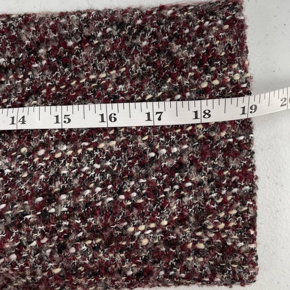 Talbots Vintage Wool Blend Snap Maroon Tweed Boucle Knit Long Sleeve Jacket - Picture 11 of 11